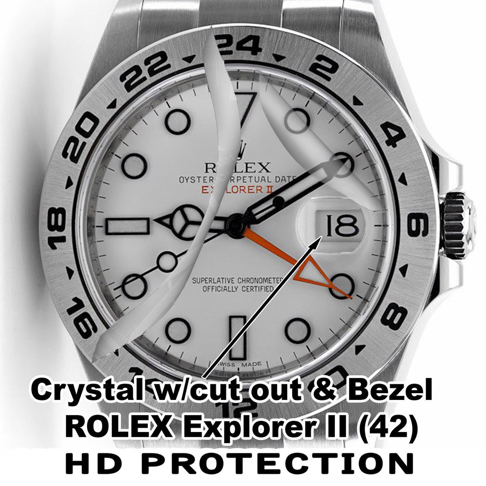 For-Rolex Explorer II Crystal Protector HD anti-scratch, wDate Window + Bezel
