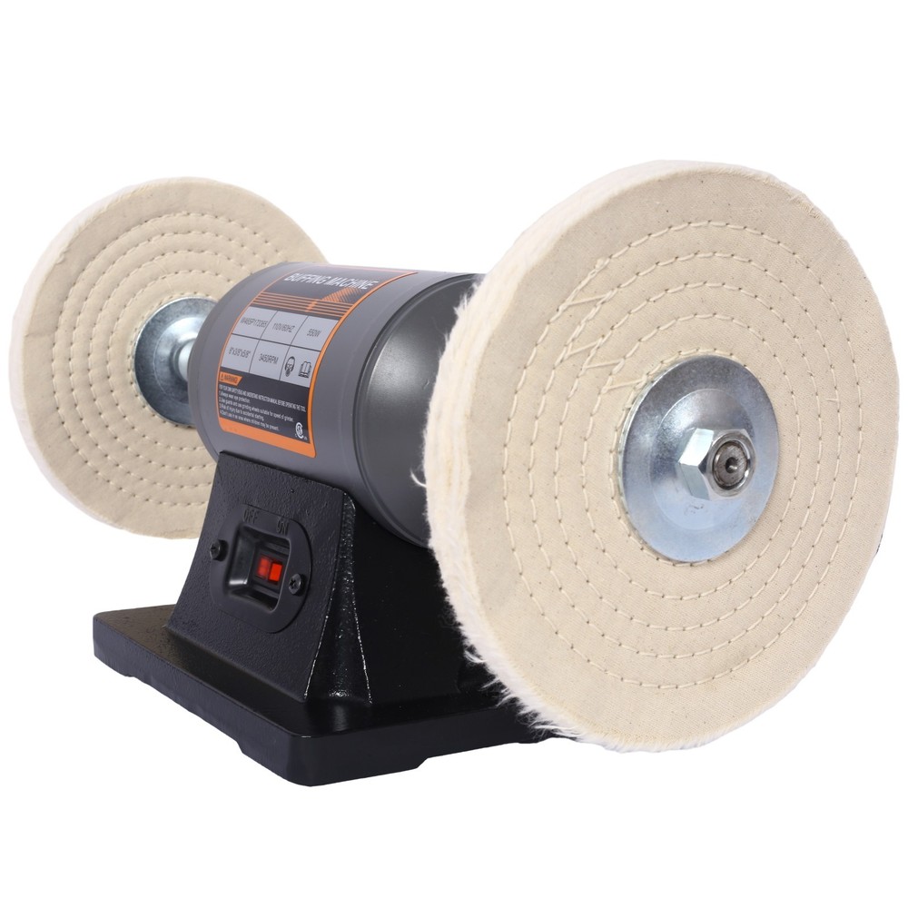 8-Inch Benchtop Buffer Polisher with 4 Thick Wheels, CSA Certified