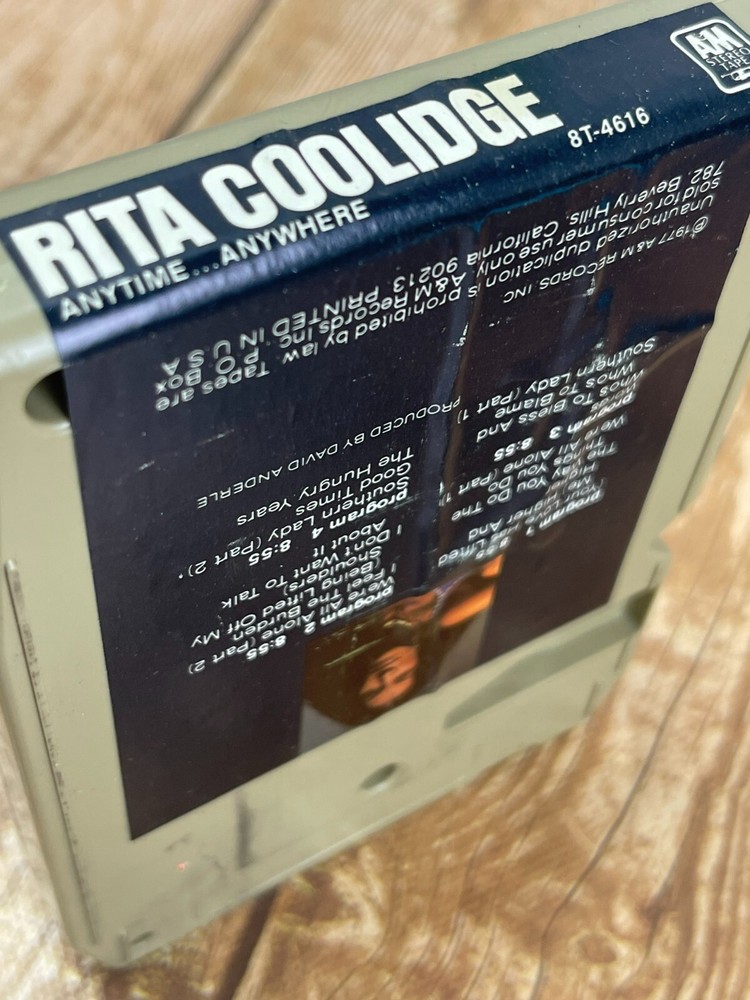 Rita Coolidge- Anytime...Anywhere 8 Track Tape