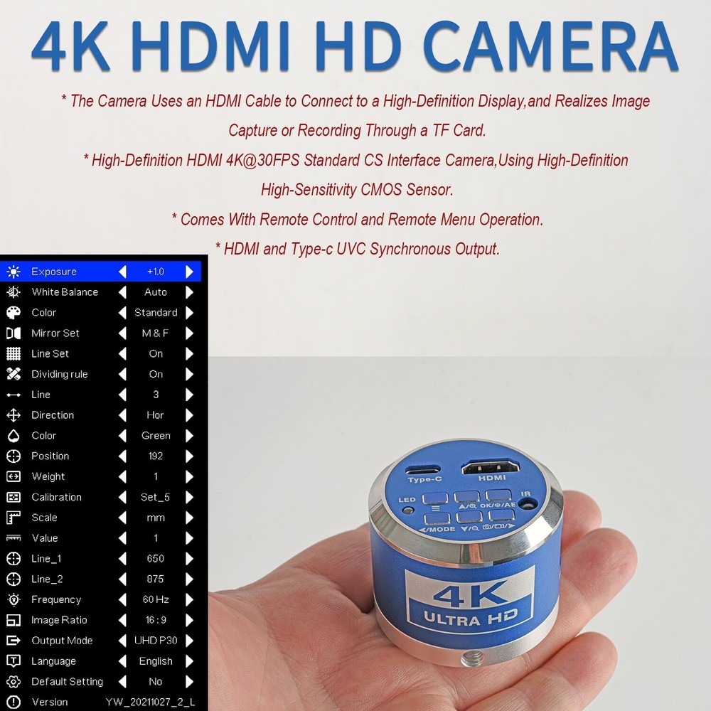 KOPPACE 8.3 Million Pixels 4K HD Microscope Industrial Camera HDMI/Type-C Output
