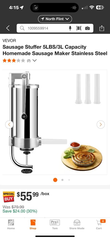 Sausage Stuffer 5 Lbs Stainless Steel