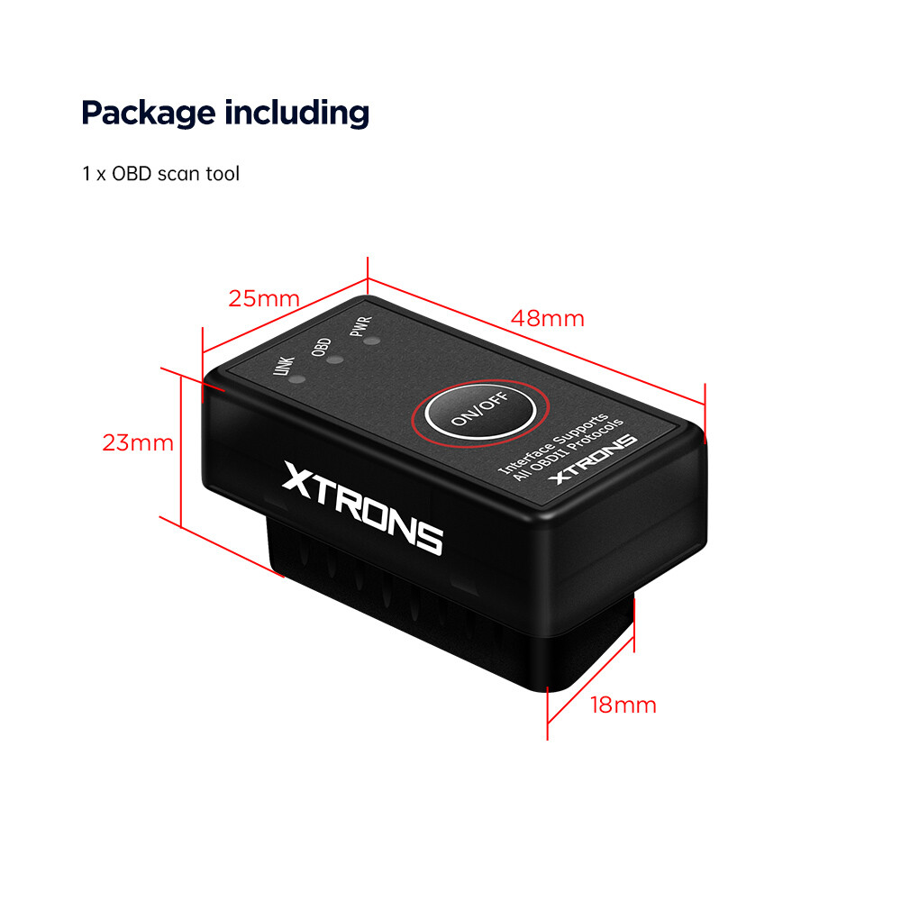 Mini Diagnostics Scanner OBD2 II Bluetooth Auto Power Switch Tools For Android