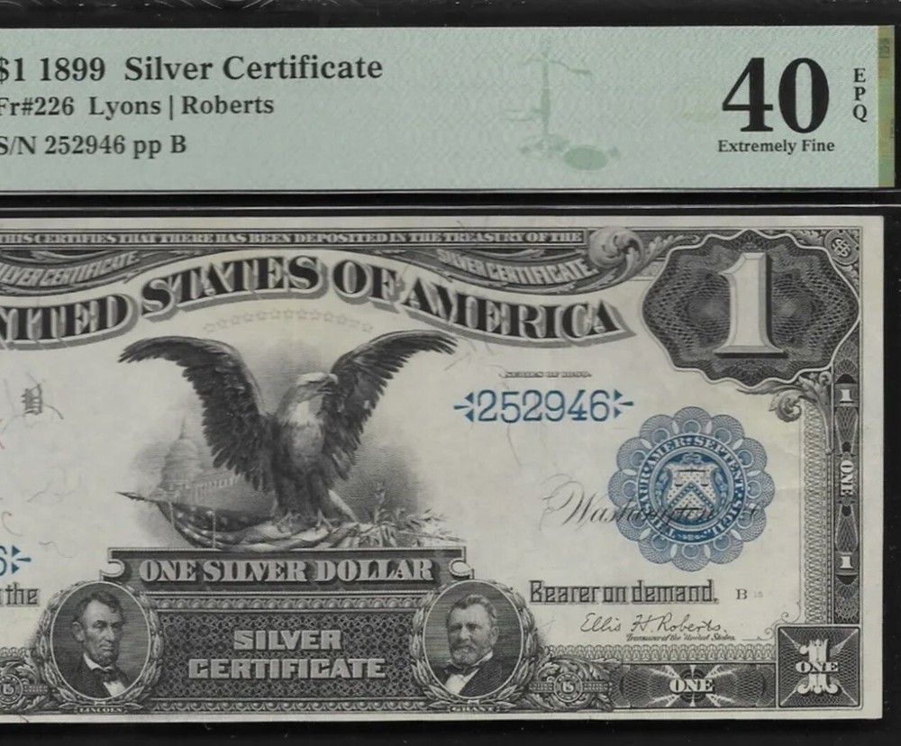 1899 $1 🇺🇸 (( BLACK EAGLE ))(( Sliver Certificate )) Marvellous Unique Example