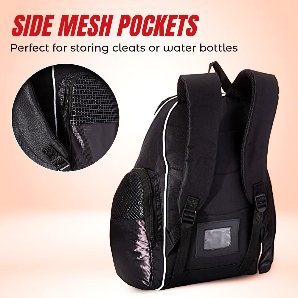 Solano Soccer Backpack With Compartment and Vented Pocket and Mesh Side Cargo...