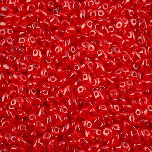 Matubo Czech Miniduo 2-Hole 50g, Ruby