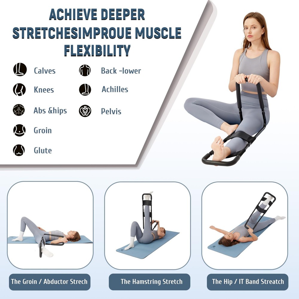 Hamstring Stretcher for Knee Extension & Pain Relief, Adjustable Low Back, Ca