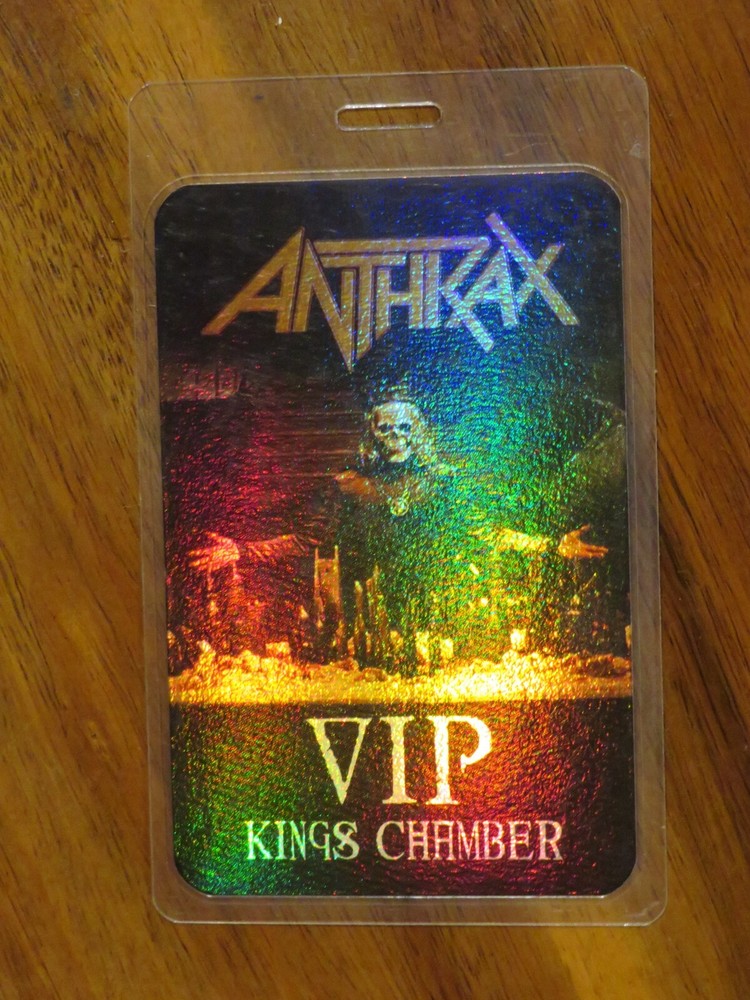 Anthrax Hologram Foil VIP Kings Chamber Laminated Backstage Pass