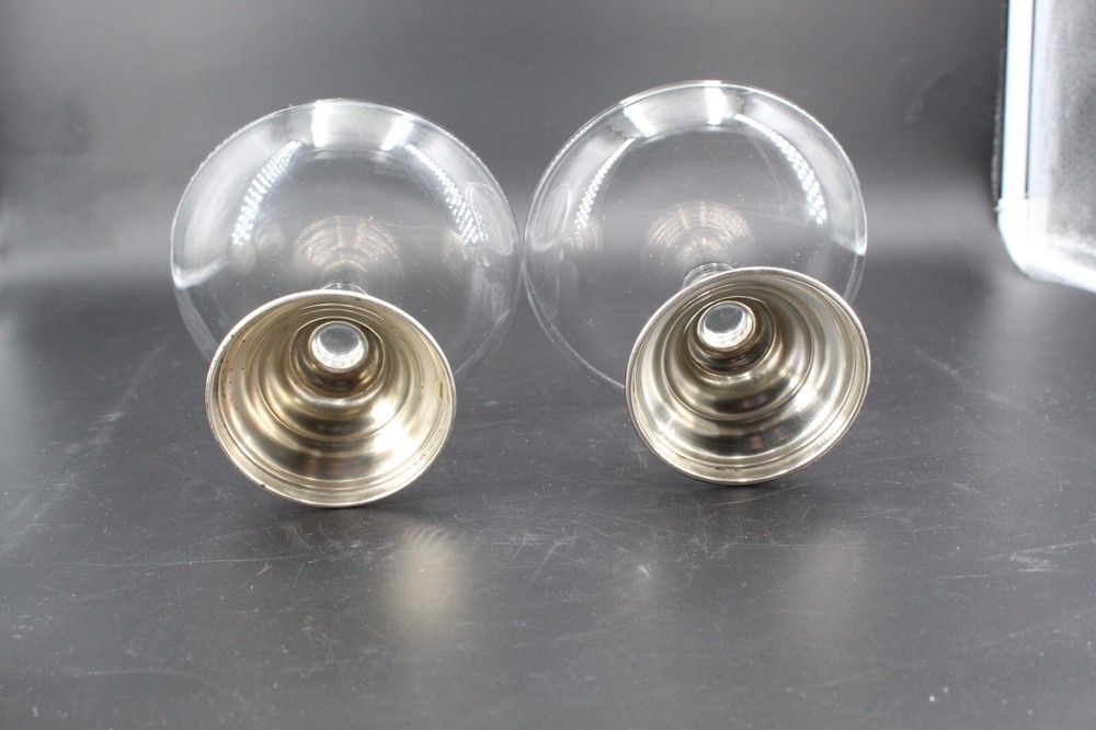 Set of 2 Vintage Sterling Silver Footed Compote/Candy Dish Solid Sterling