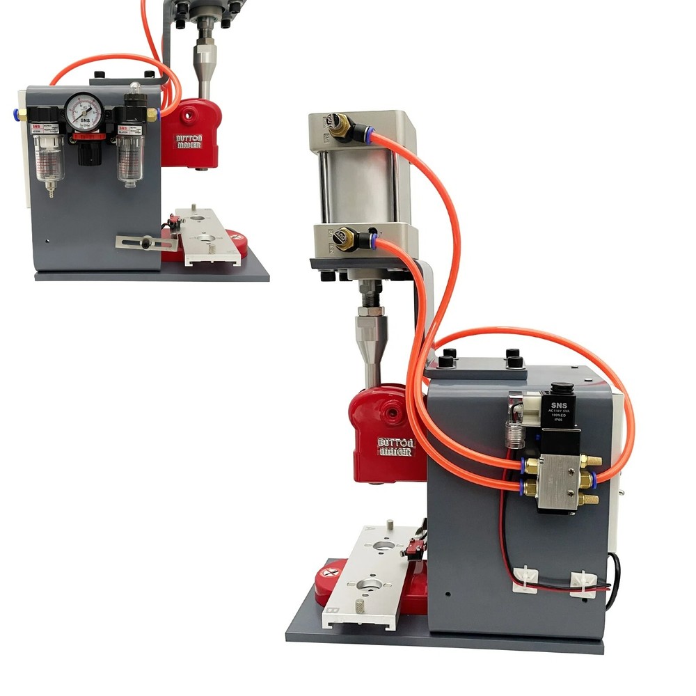 110V Air Pump Pneumatic Badge Making Machine Round Rectangular Heart Shape