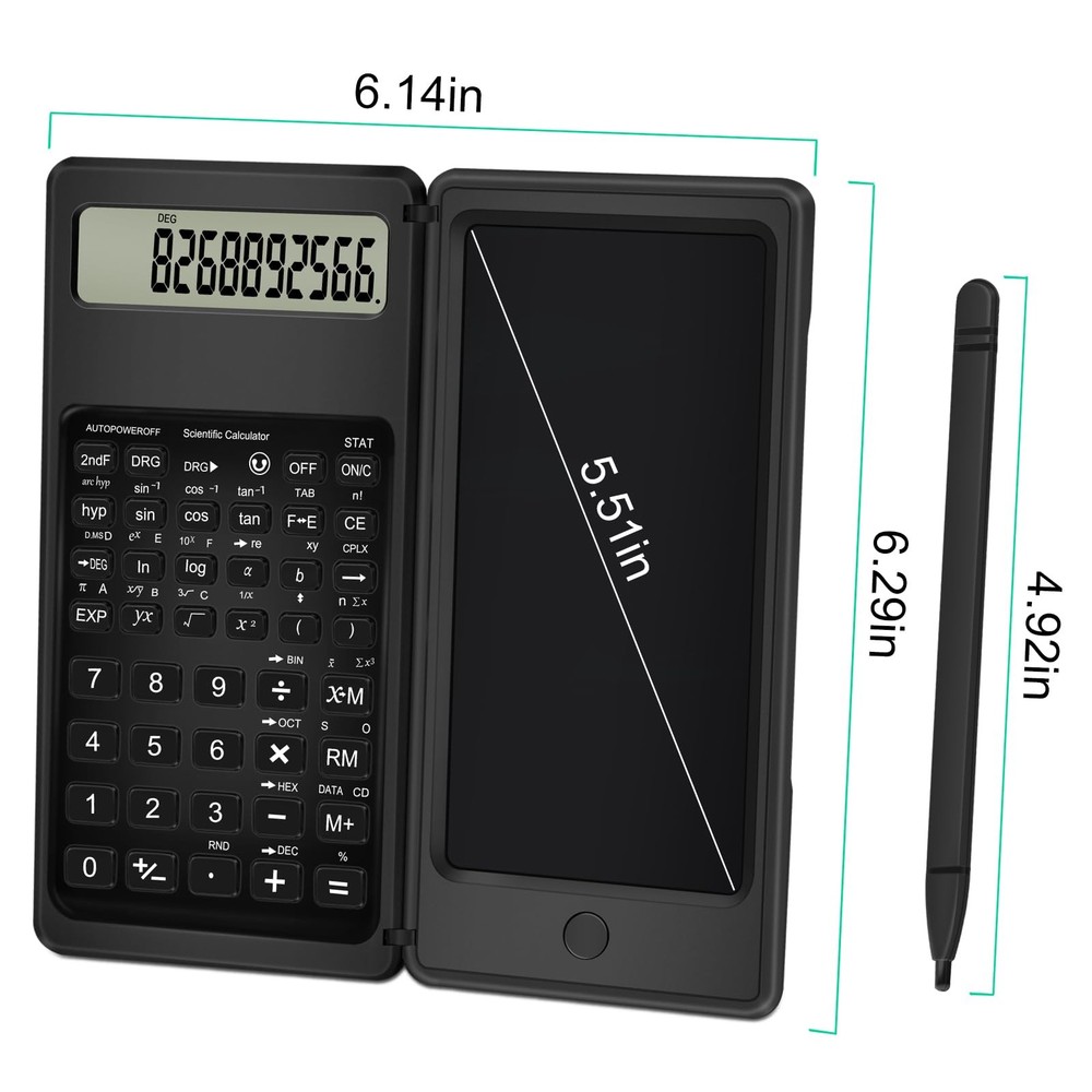 Scientific Calculator with Notepad, 10 Digits LCD Display Foldable Scientific...