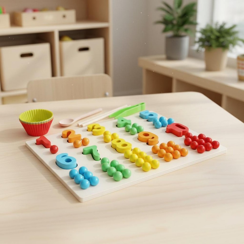 Bead Counting Board Early Learning Color Sorting Toy for Classroom,