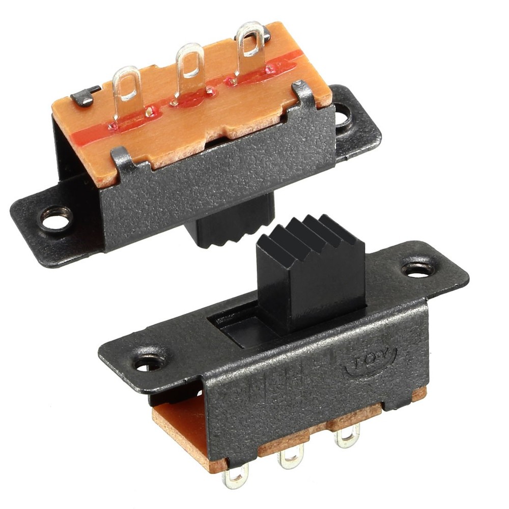 20pcs. 5mm Vertical Slide SPDT Switch 2 Position 3 Terminals PCB Hooks