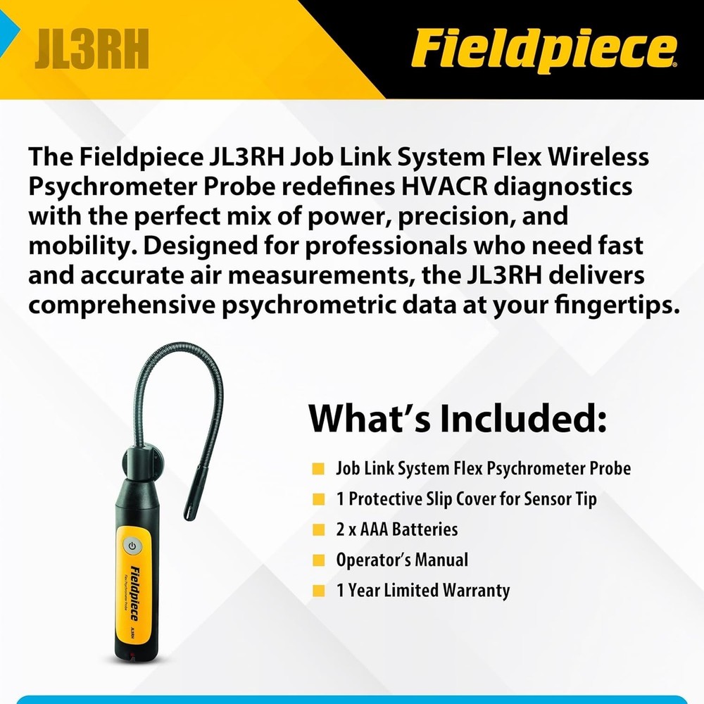 Compact Psychrometer Probe for Job Link App with Remote Data Functionality