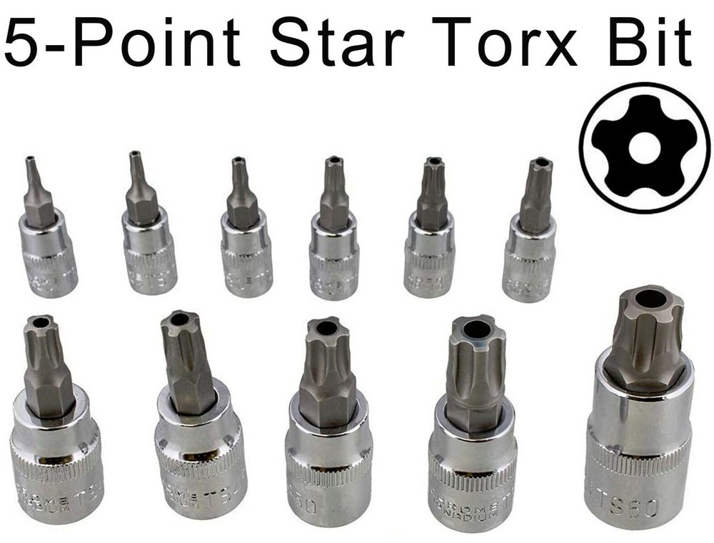 Penta 5 Point Star Torx Plus Socket Bit Tamper Proof Security Socket Tools