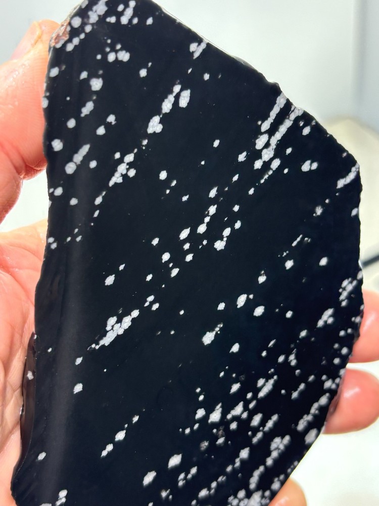 Snowflake Obsidian Slab Lapidary Cabbing Knapping Combo ship avail