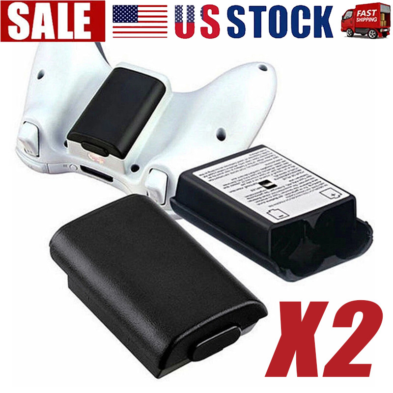2X AA Battery Back Cover Case Shell Pack For Xbox 360 Wireless Controller Black