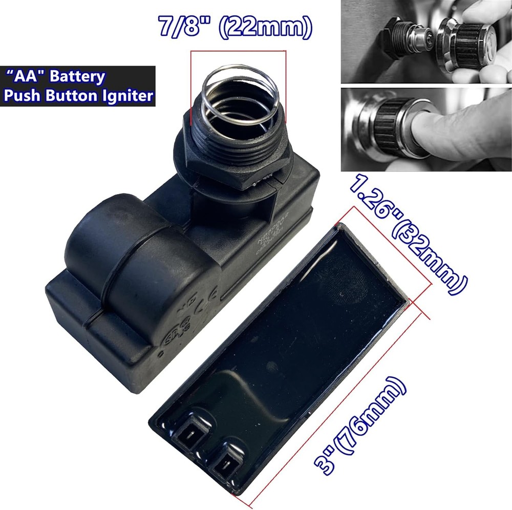 MCAMPAS 2 Outlets Electronic Spark Igniter, Chrome Coated Tact Switch Spark...