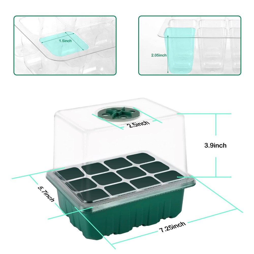 Seed Starter Tray with Light, 6PCS Seed Starter Kit with Grow Light, Seedling...