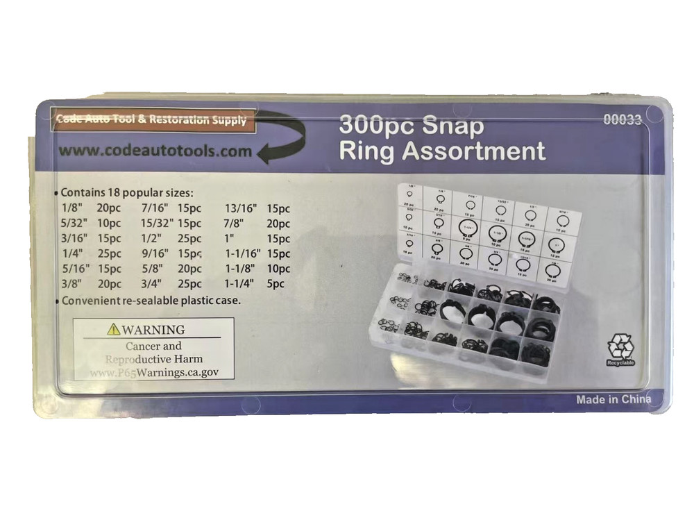 300Pc Snap Ring Assortment