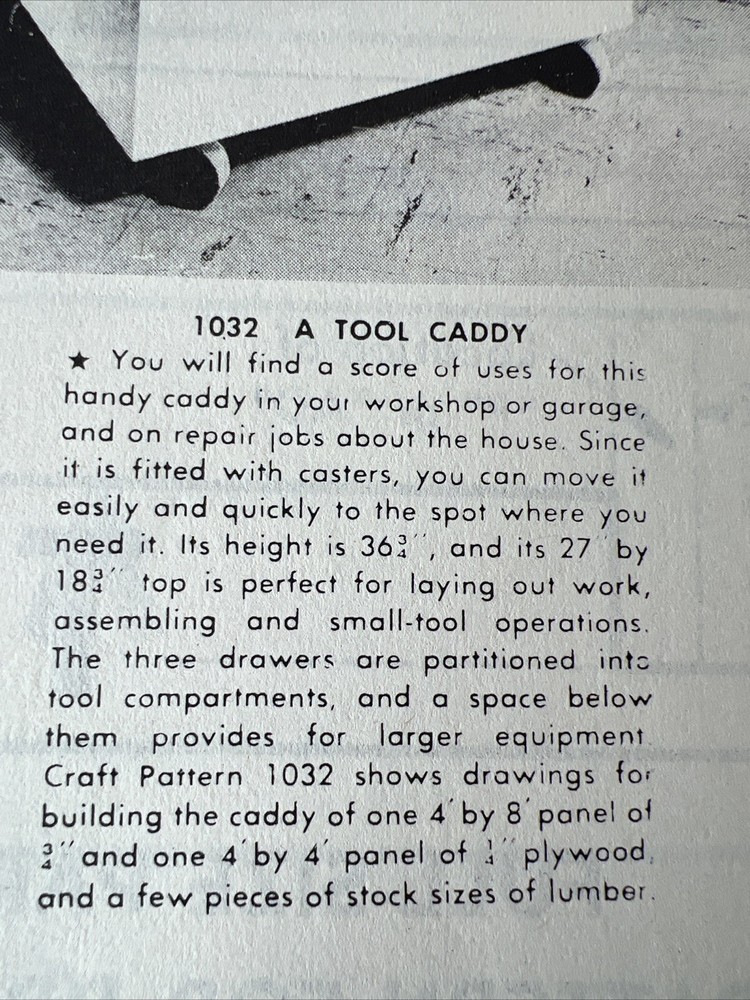 Woodworking Craft Patterns by A Neely Hall 1032-A Tool Caddy