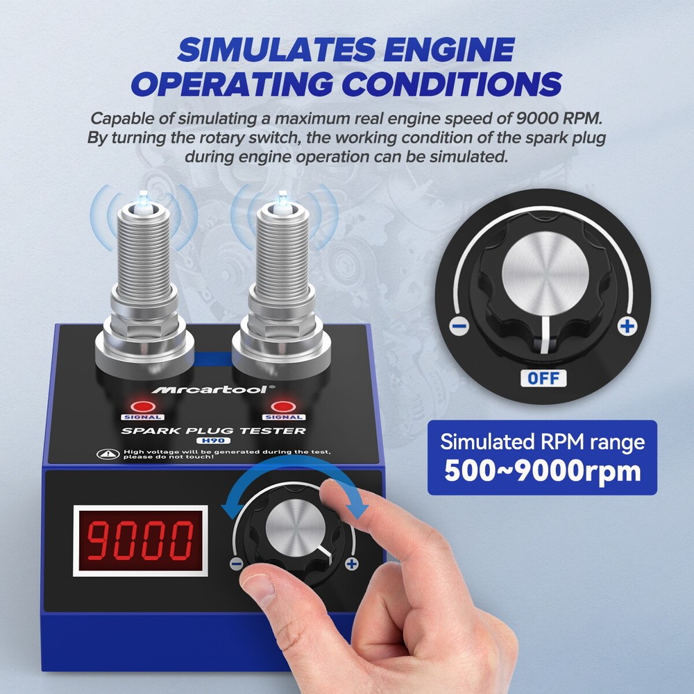 H90 Dual-Hole Car Spark Plug Tester Spark Plug Ignition Analyzer Diagnostic Tool
