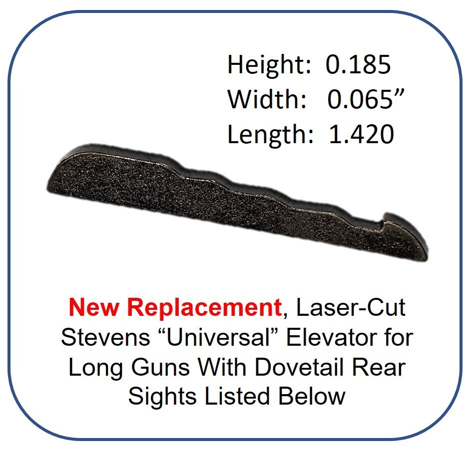 New Rear Sight Base & New Replacement Elevator for Stevens Long Guns See Below