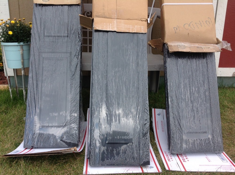 Perfect Shutters Custom Raised Panel Bias Cap Style Black Frame Black Inside