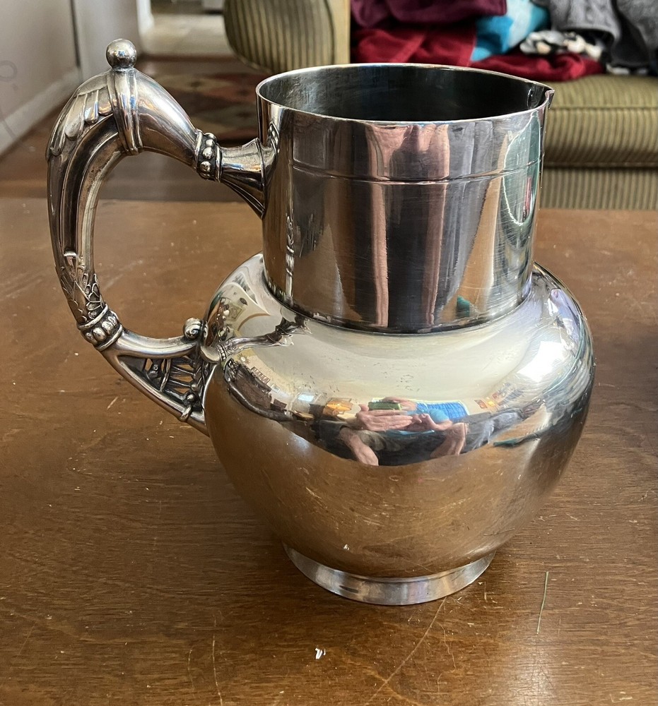 Antique Mead & Robbins Silver Plated Water Pitcher