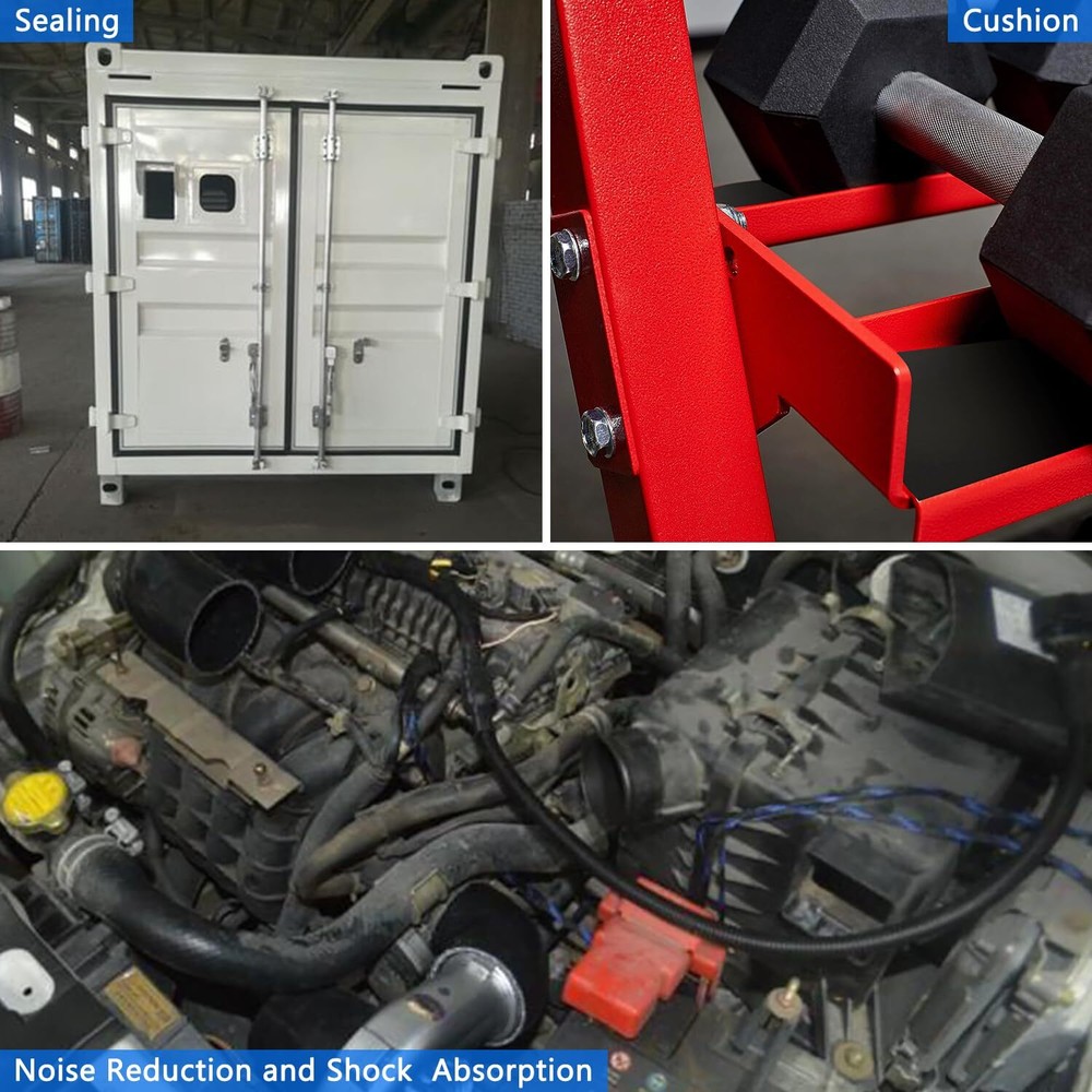 Adhesive Solid Rubber Sheet 12" Wide x 1/4" Thick x 11" Long Self Stick Black...