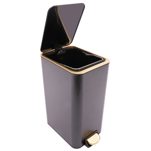12L Bathroom Trash Can Carbon Steel Step On Kitchen Garbage Bin Step Trash Bin