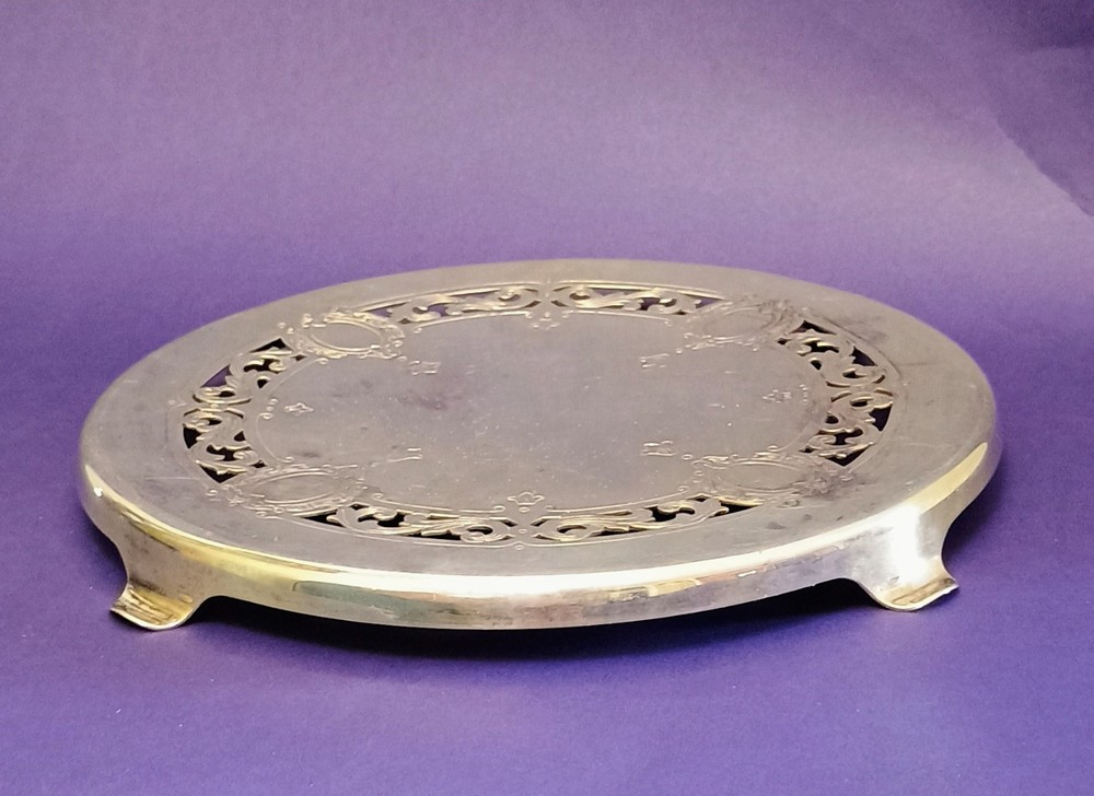 Vintage Silver-Plated Reed & Barton Trivet Wine Coaster Footed Riser # 150