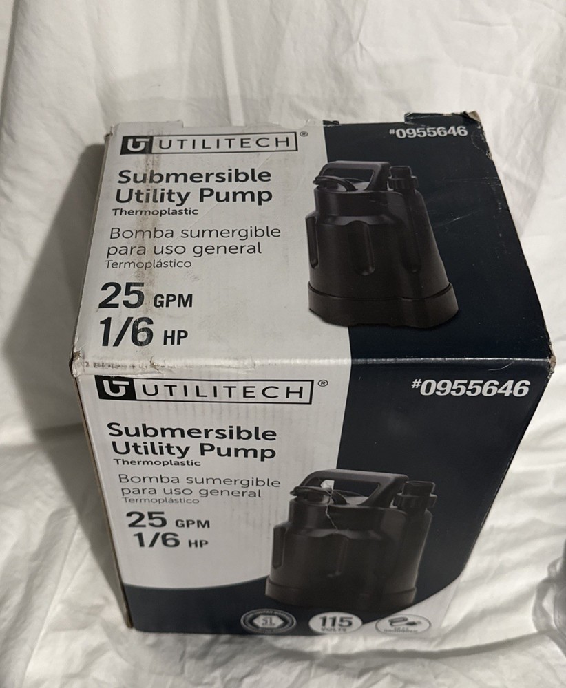 Utilitech 1/6-HP 115-Volt Thermoplastic Submersible Utility Pump NEW