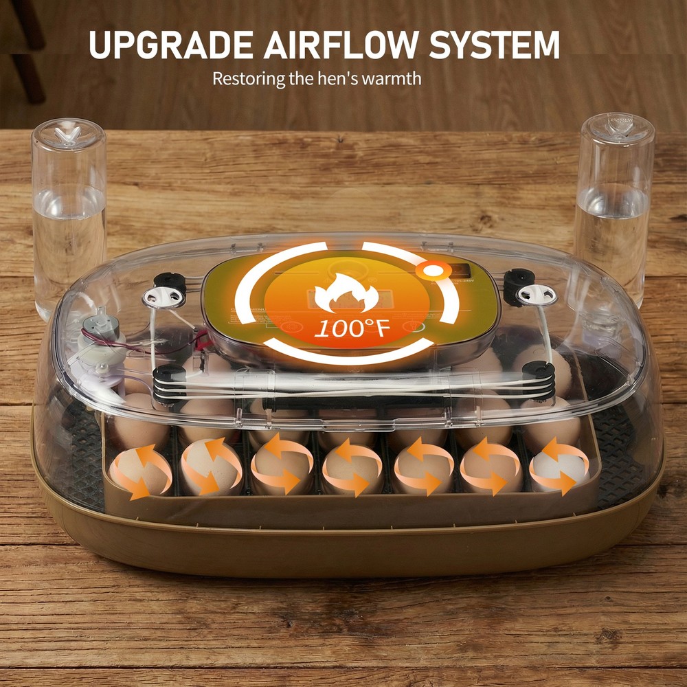 Fully Automatic 24 Egg Incubator Temperature Control Digital Chicken Egg Hatcher