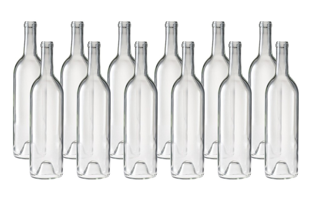 Wine Bottles (Clear) PUNTED BOTTOM - 750ml Case of 12