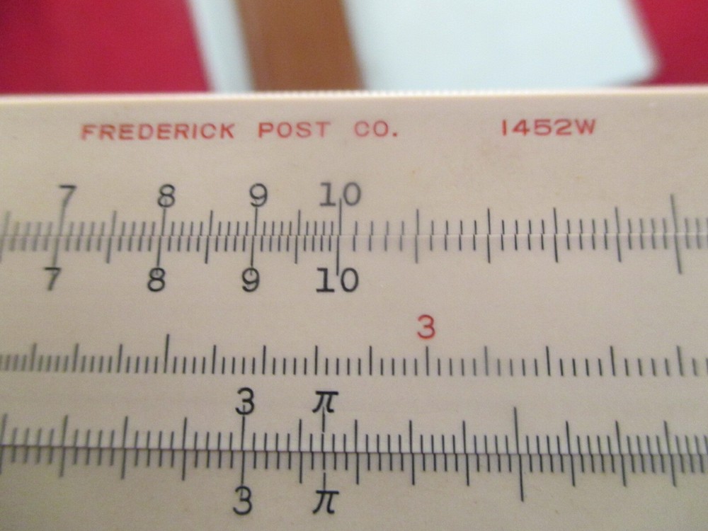 Vintage Post 1452W engineering slide rule in leather case