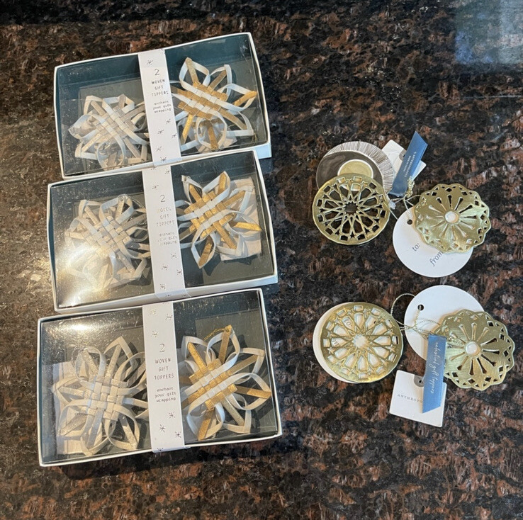 Anthropologie Holiday Gift Tags - Gold And Silver - New With Tags