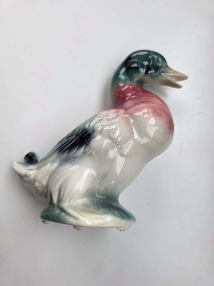 Vintage  Mallard Duck Ceramic Flower Planter.