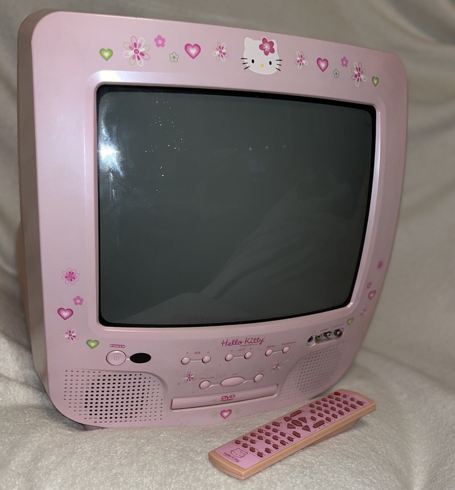 Hello Kitty Vintage TV 13in w/remote