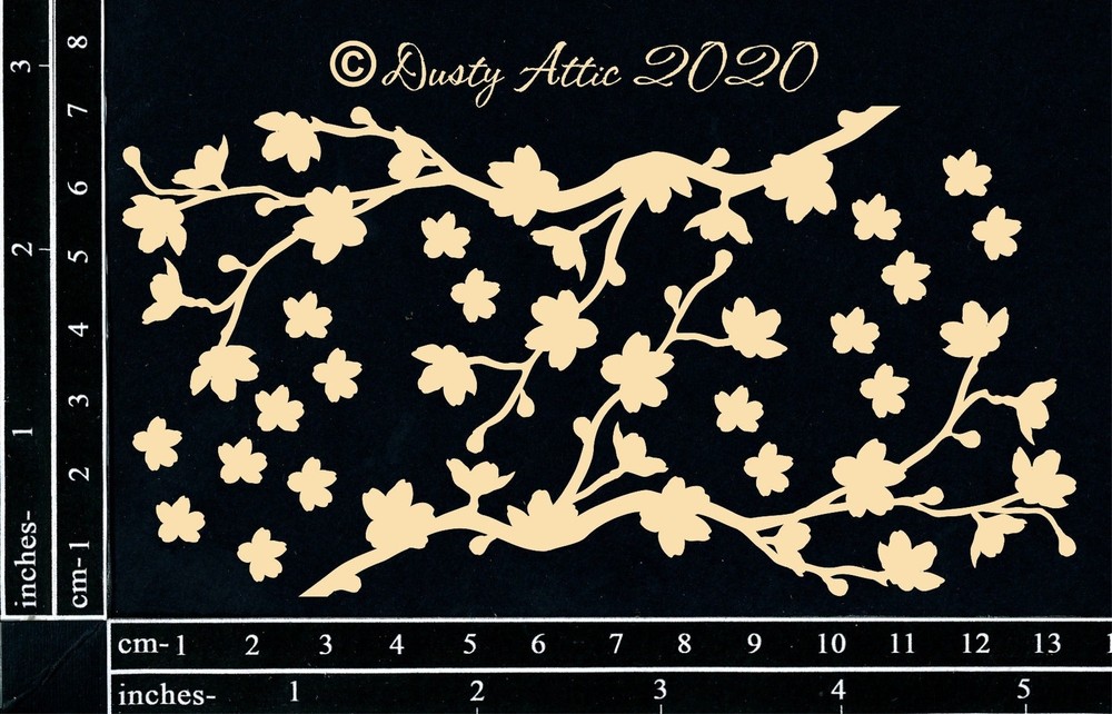 Dusty Attic Chipboard 3x5 - Mini Cherry Blossoms, DA2781
