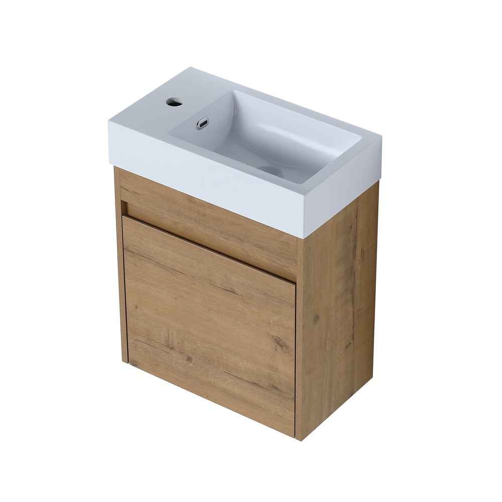 18'' Bathroom Vanity Wall Mount Cabinet Floating with Ceramic Sink