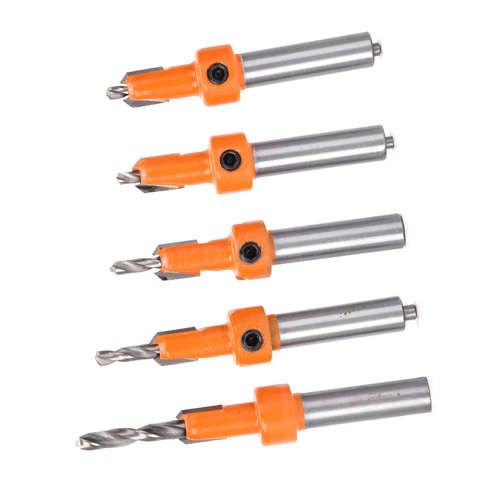 5PcsCountersink Drill Bit Woodworking Self Taping Drill Bit Carpentry Tool New