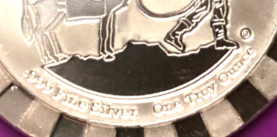 V. RARE - 1oz. SILVER TOWNE .999 Stackable PROSPECTOR Round A Beautiful Piece
