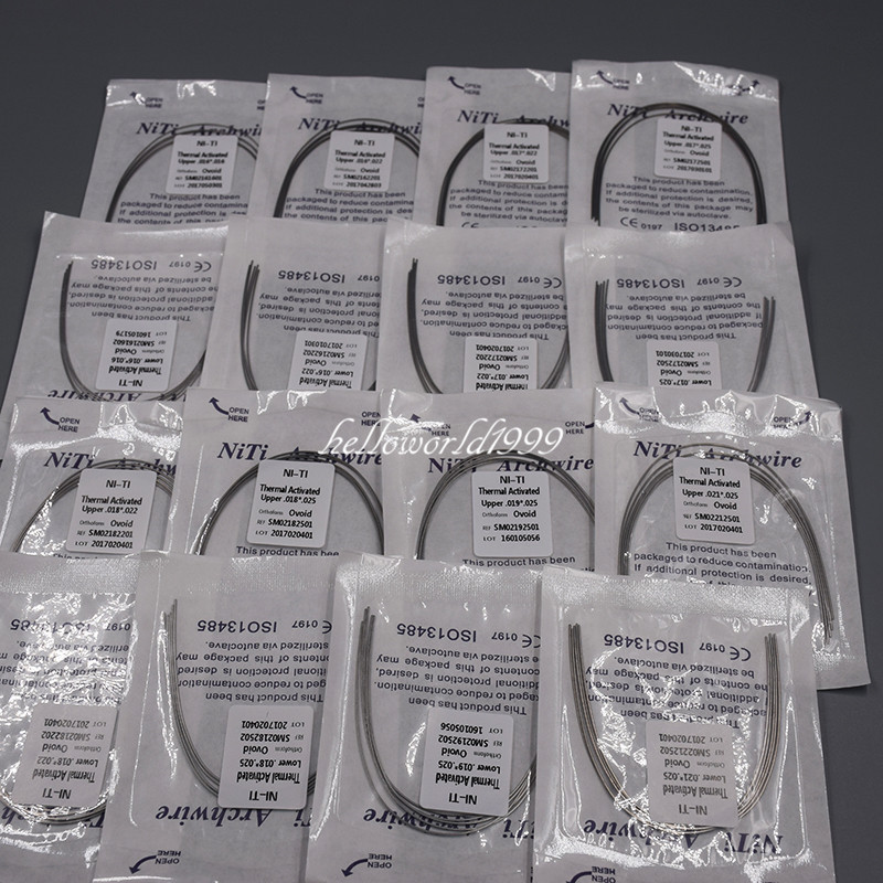 100 Pcs Rectangular Natural/Ovoid/Oval Dental Thermal Activated Niti Arch Wire