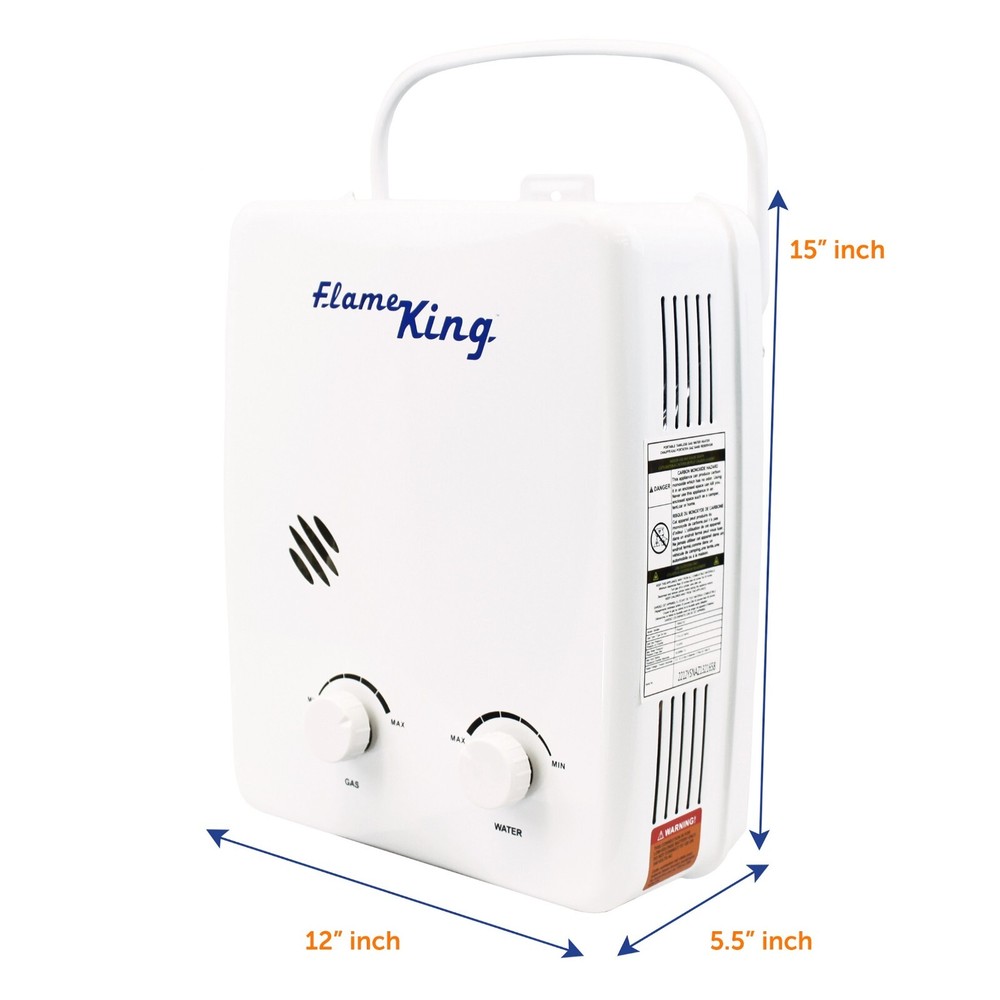 Portable Tankless Water Heater Propane 5L 1.32GPM at 34,000 BTU, Instant Shower