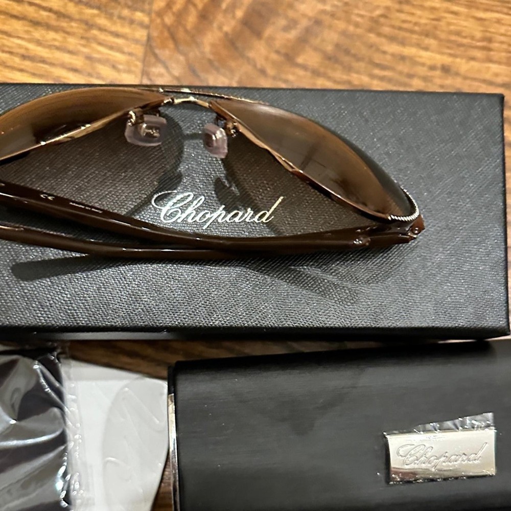Chopard Black and Brown Aviator Sunglasses