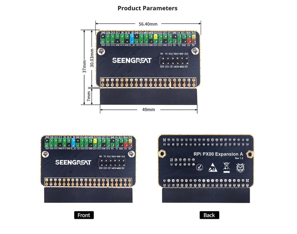 RPi PX00 Expansion A 40Pin GPIO Breakout Board Sensor Connection Module