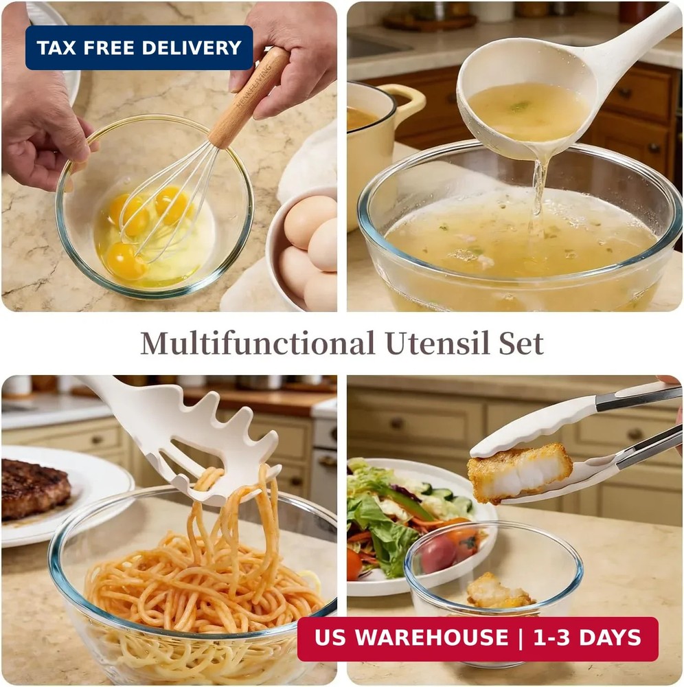 Silicone 10 Pcs Kitchen Cooking Utensils Set, Recycled Materials Certification,