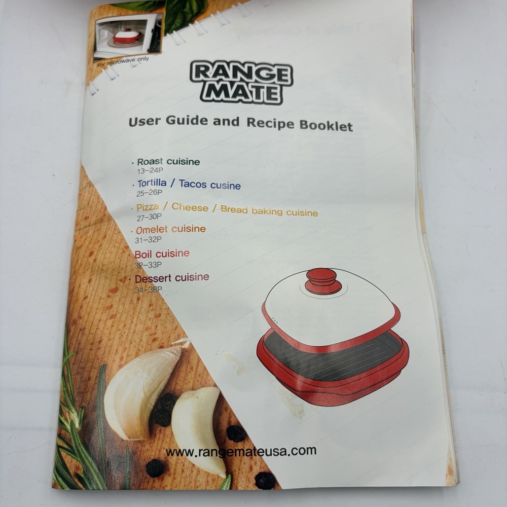Range Mate Pro Microwave Grill Pan With User Guide Recipe Book Non Stick