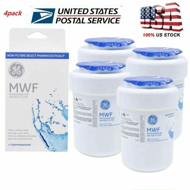 4 PACK New GE MWF GWF 46-9991 MWFP Smart Water Fridge Water Filter