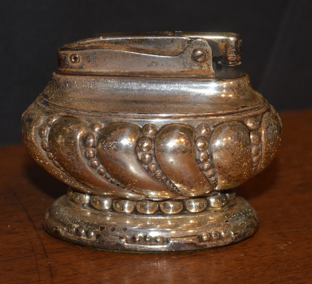 VTG RONSON Silver Plated Table Lighter CROWN